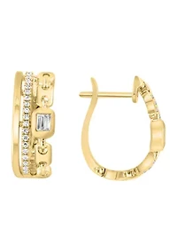 14K Yellow Gold Diamond Earrings