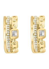 14K Yellow Gold Diamond Earrings