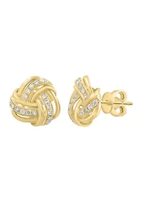 14K Yellow Gold Diamond Earrings