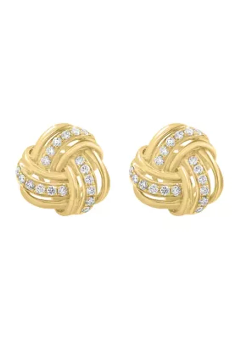 14K Yellow Gold Diamond Earrings