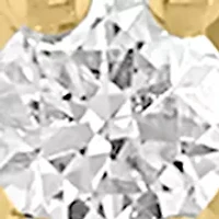 Gold Over Silver Sterling Silver 14K Yellow Plated Diamond Earrings
