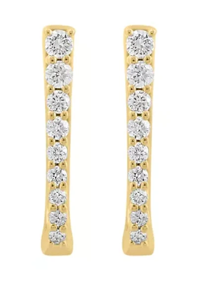 Gold Over Silver Sterling Silver 14K Yellow Plated Diamond Earrings