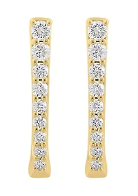 Gold Over Silver Sterling Silver 14K Yellow Plated Diamond Earrings
