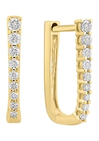 Gold Over Silver Sterling Silver 14K Yellow Plated Diamond Earrings