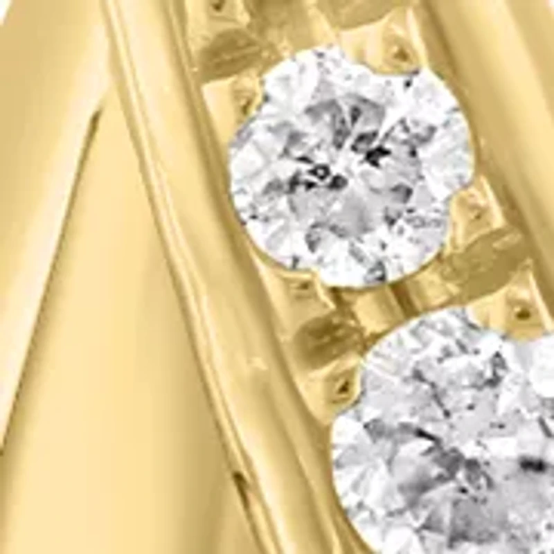14K Yellow Gold Diamond Earrings
