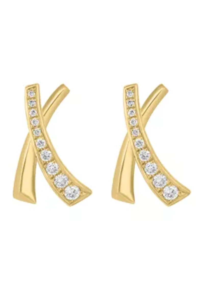 14K Yellow Gold Diamond Earrings