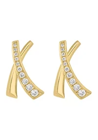 14K Yellow Gold Diamond Earrings