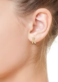 14K Yellow Gold Diamond Earrings
