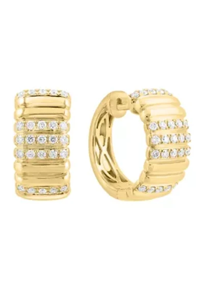 14K Yellow Gold Diamond Earrings