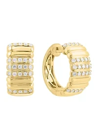 14K Yellow Gold Diamond Earrings