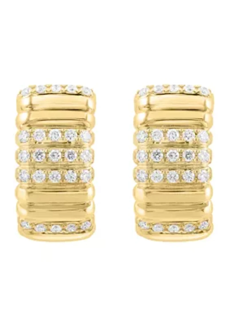 14K Yellow Gold Diamond Earrings
