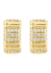 14K Yellow Gold Diamond Earrings