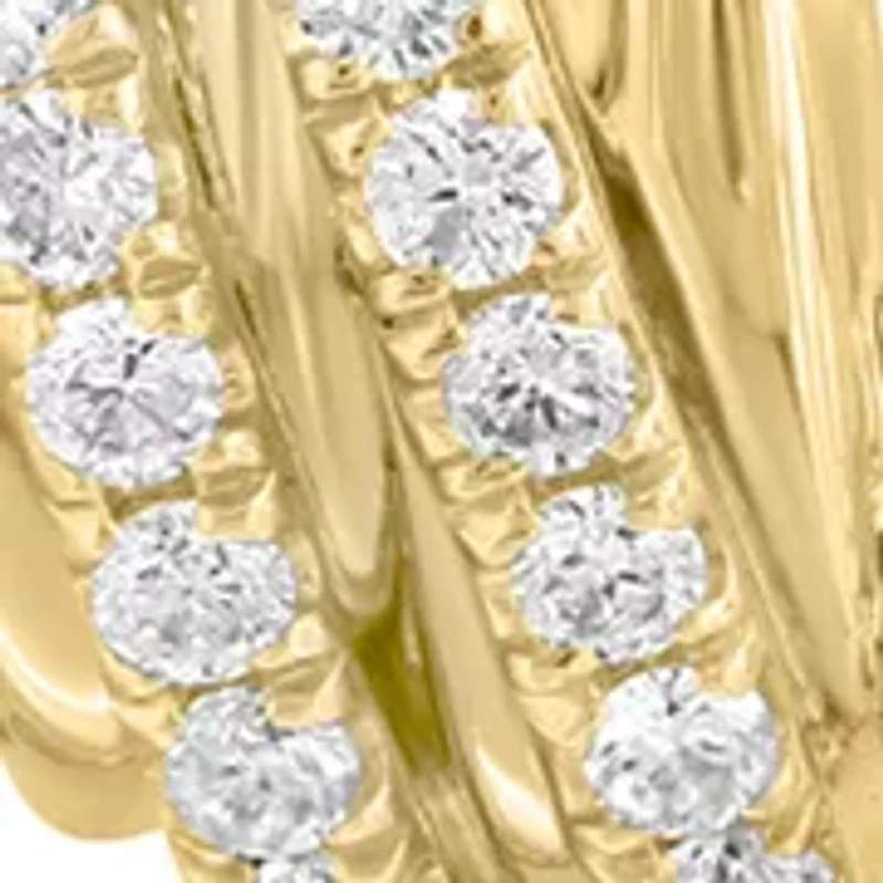 14K Yellow Gold Diamond Earrings