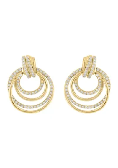 14K Yellow Gold Diamond Earrings