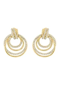 14K Yellow Gold Diamond Earrings 