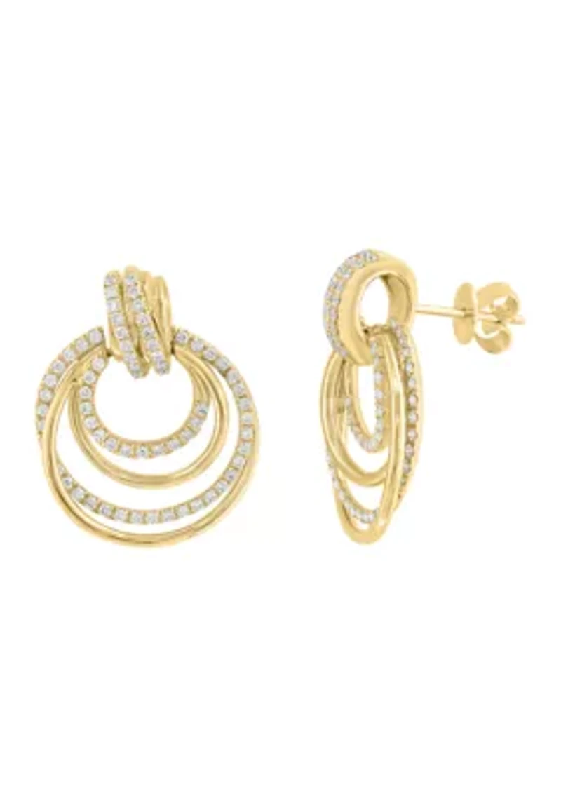 14K Yellow Gold Diamond Earrings
