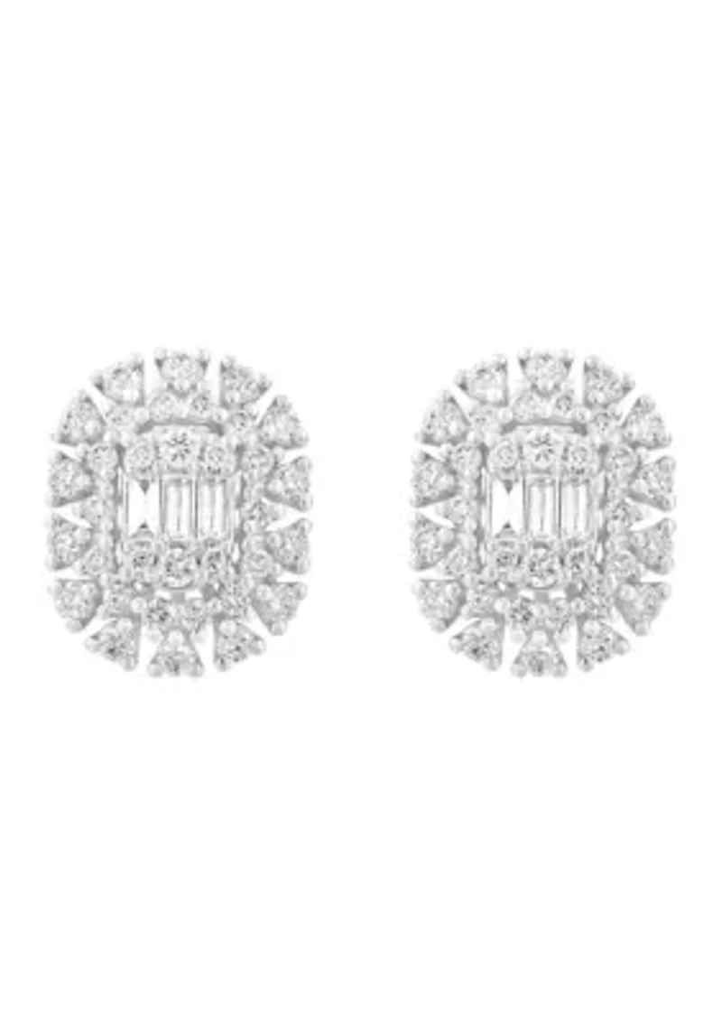 Diamond Earrings in 14K White Gold