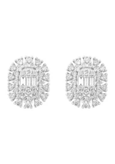 Diamond Earrings in 14K White Gold