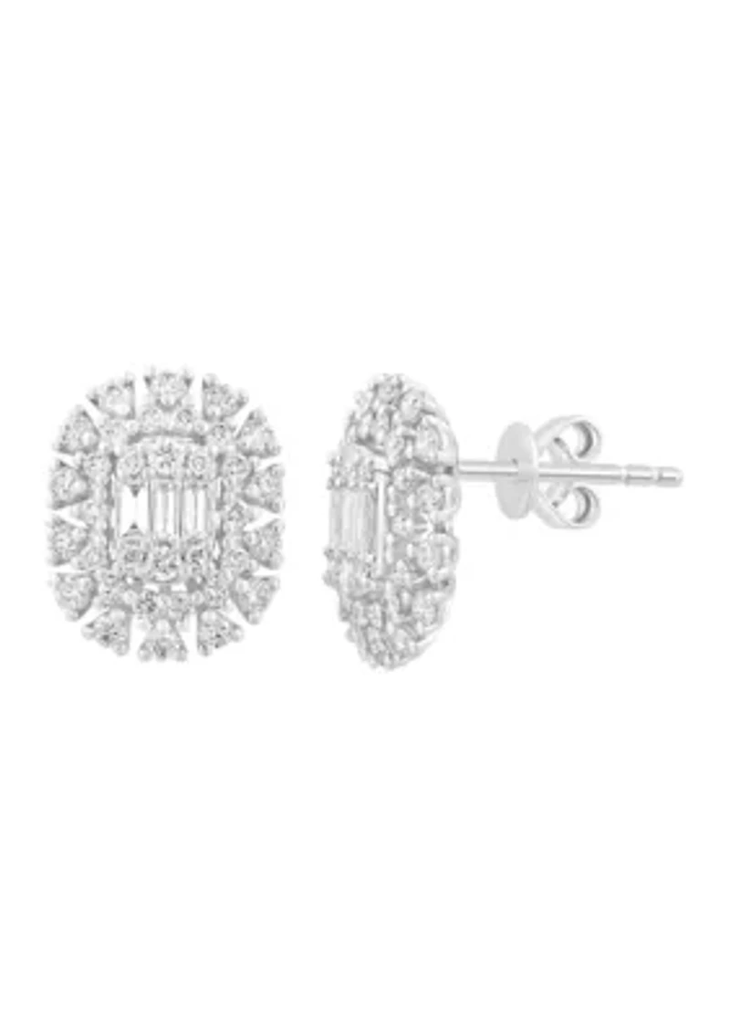 Diamond Earrings in 14K White Gold