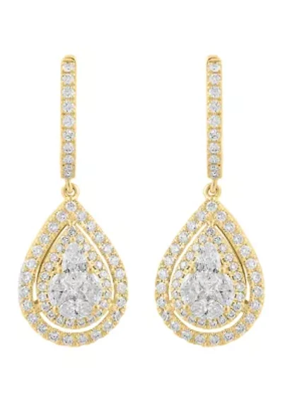 1.12 ct. t.w. Diamond 14k Gold Earrings