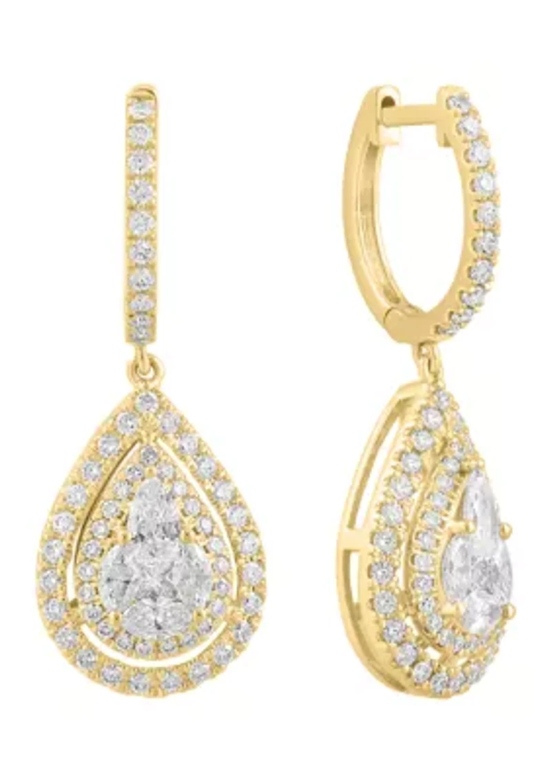 1.12 ct. t.w. Diamond 14k Gold Earrings