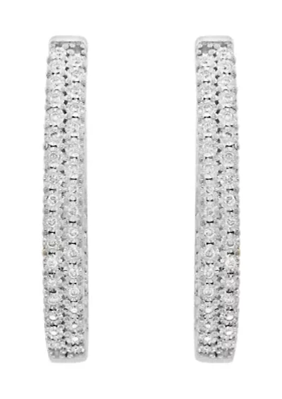 Diamond Earrings in Sterling Silver 