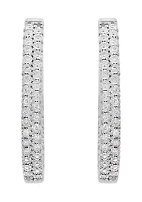 Diamond Earrings in Sterling Silver 