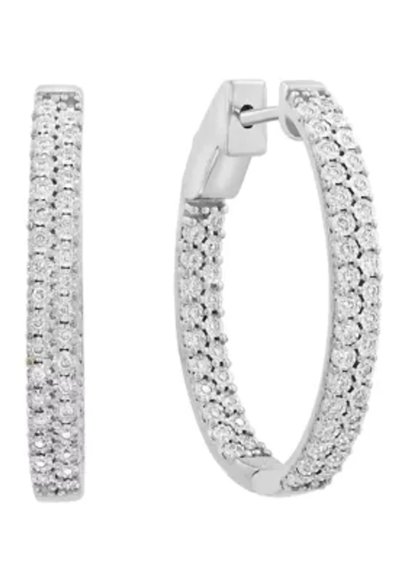 Diamond Earrings in Sterling Silver 