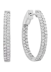 Diamond Earrings in Sterling Silver 