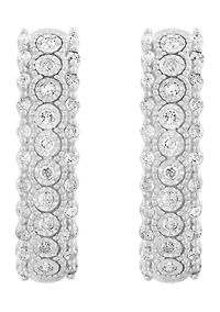 Sterling Silver Diamond Hoops