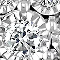 1/2 ct. t.w. Diamond Flower Earrings in Sterling Silver 