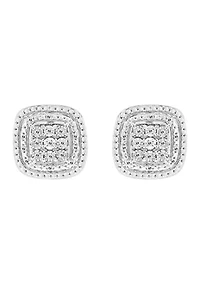 Sterling Silver 1/10 ct. t.w. Diamond Miracle Set Earrings