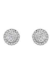Sterling Silver 1/2 ct. t.w. Diamond Miracle Set Earrings