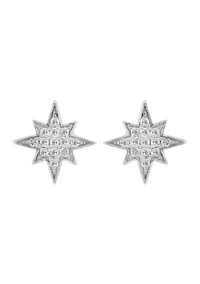 Sterling Silver Diamond Earrings