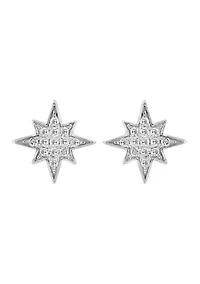 Sterling Silver Diamond Earrings