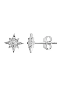 Sterling Silver Diamond Earrings