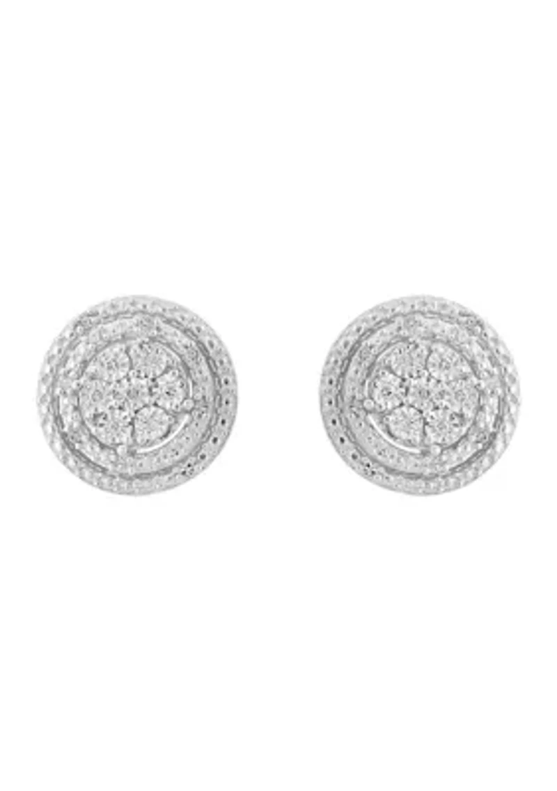 Diamond Earrings in Sterling Silver