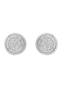 Diamond Earrings in Sterling Silver
