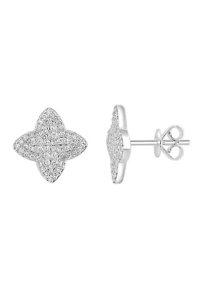 14K White Gold Diamond Earrings