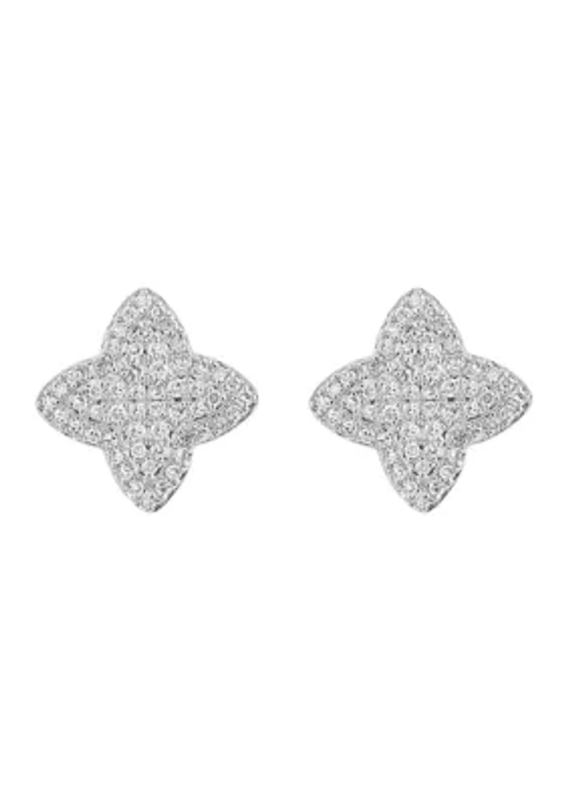14K White Gold Diamond Earrings