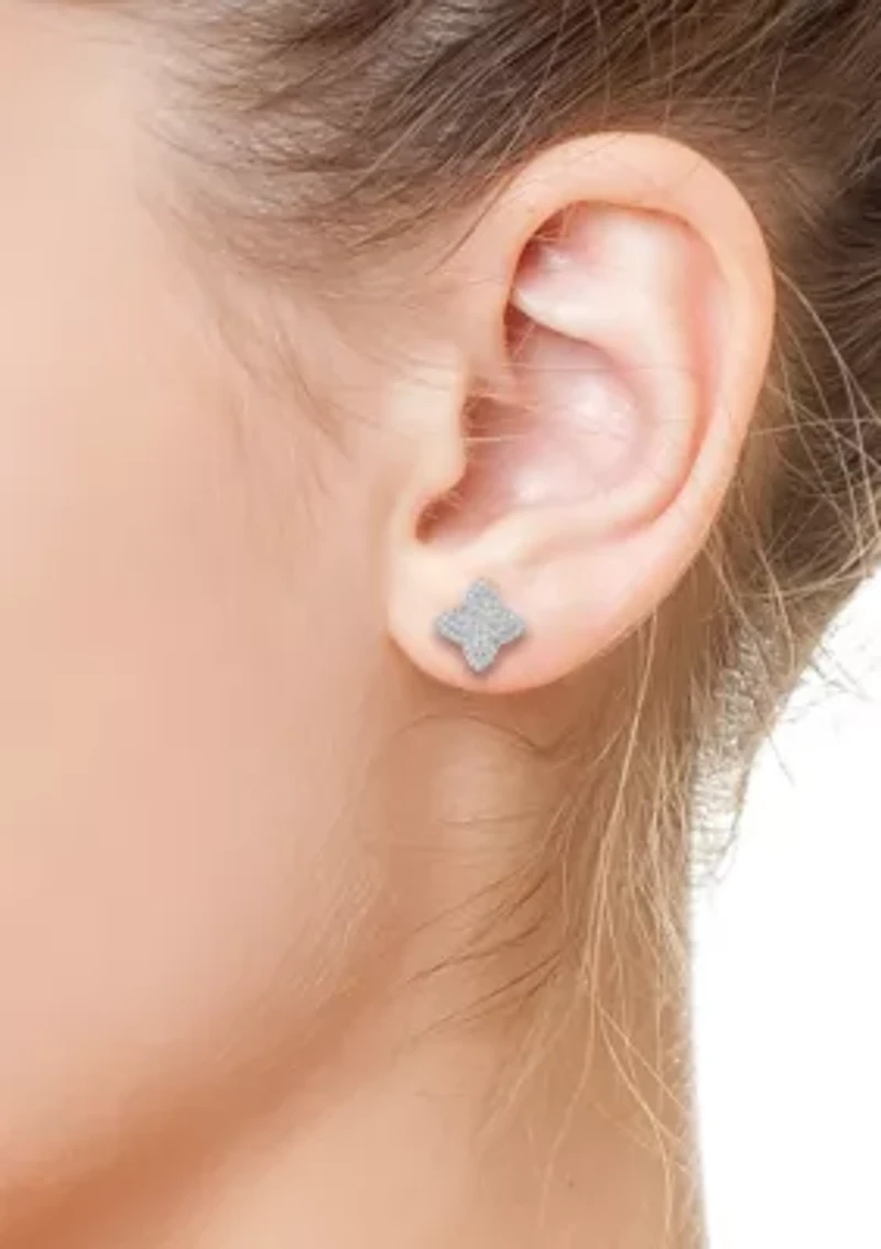 14K White Gold Diamond Earrings