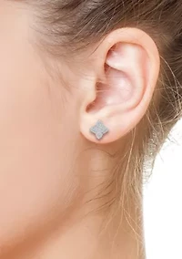 14K White Gold Diamond Earrings