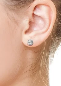  14K Gold Plated Over Sterling Silver Diamond Earrings
