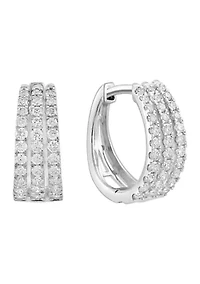 14K White Gold Diamond Earrings
