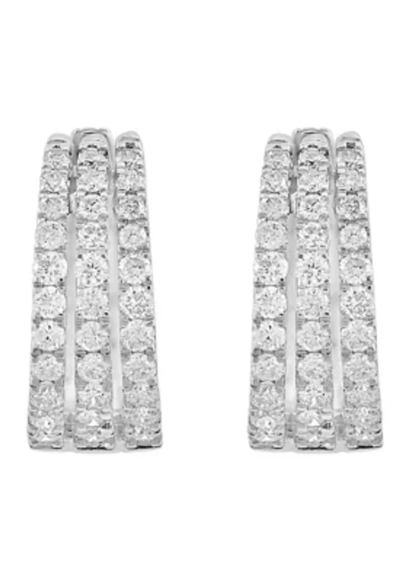 14K White Gold Diamond Earrings