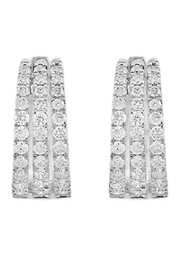14K White Gold Diamond Earrings