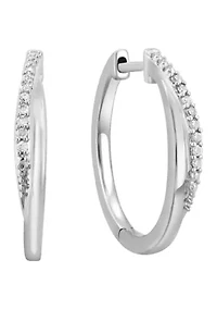 Sterling Silver Diamond Hoops