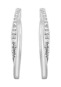 Sterling Silver Diamond Hoops