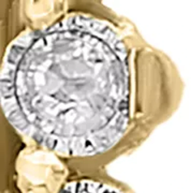 Diamond and Emerald Earrings in Gold Over Silver