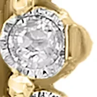 Diamond and Emerald Earrings in Gold Over Silver